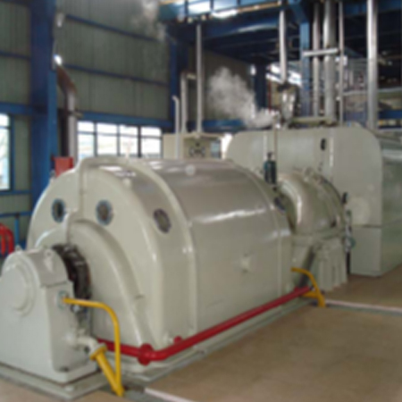 Steam turbine unit in a power plant hall