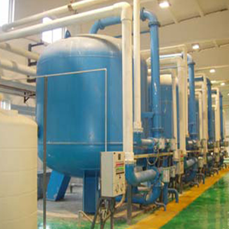 Water treatment pressure filter vessels with piping